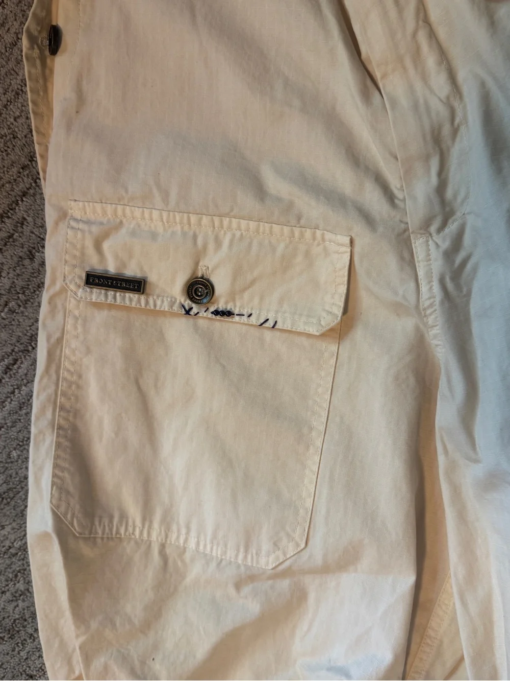 Front Street 8 NWT Ivory Beige Cargo Jogger Pants Euro Style Made in Italy Med